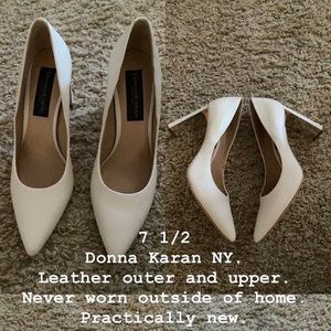 Donna Karan NY OFF WHITE heels about 4inch